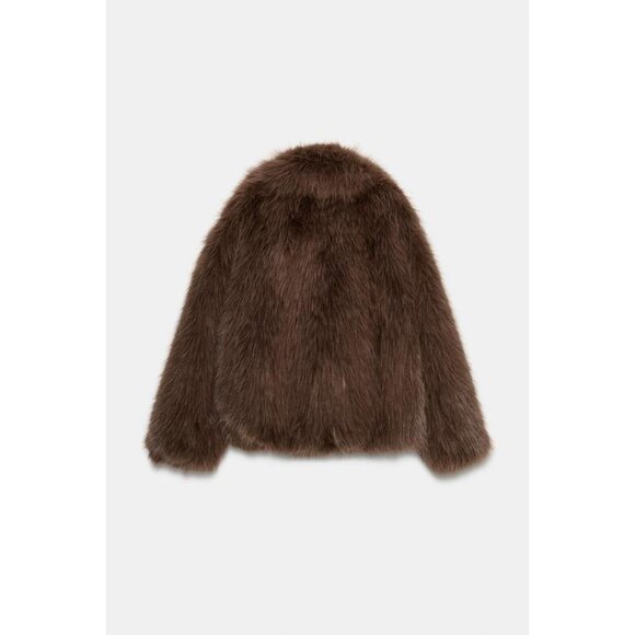 ZARA ZW COLLECTION FAUX FUR JACKET - Picture 5 of 6